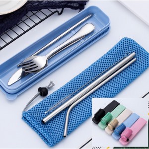 Stainless Steel Cutlery set with straw.